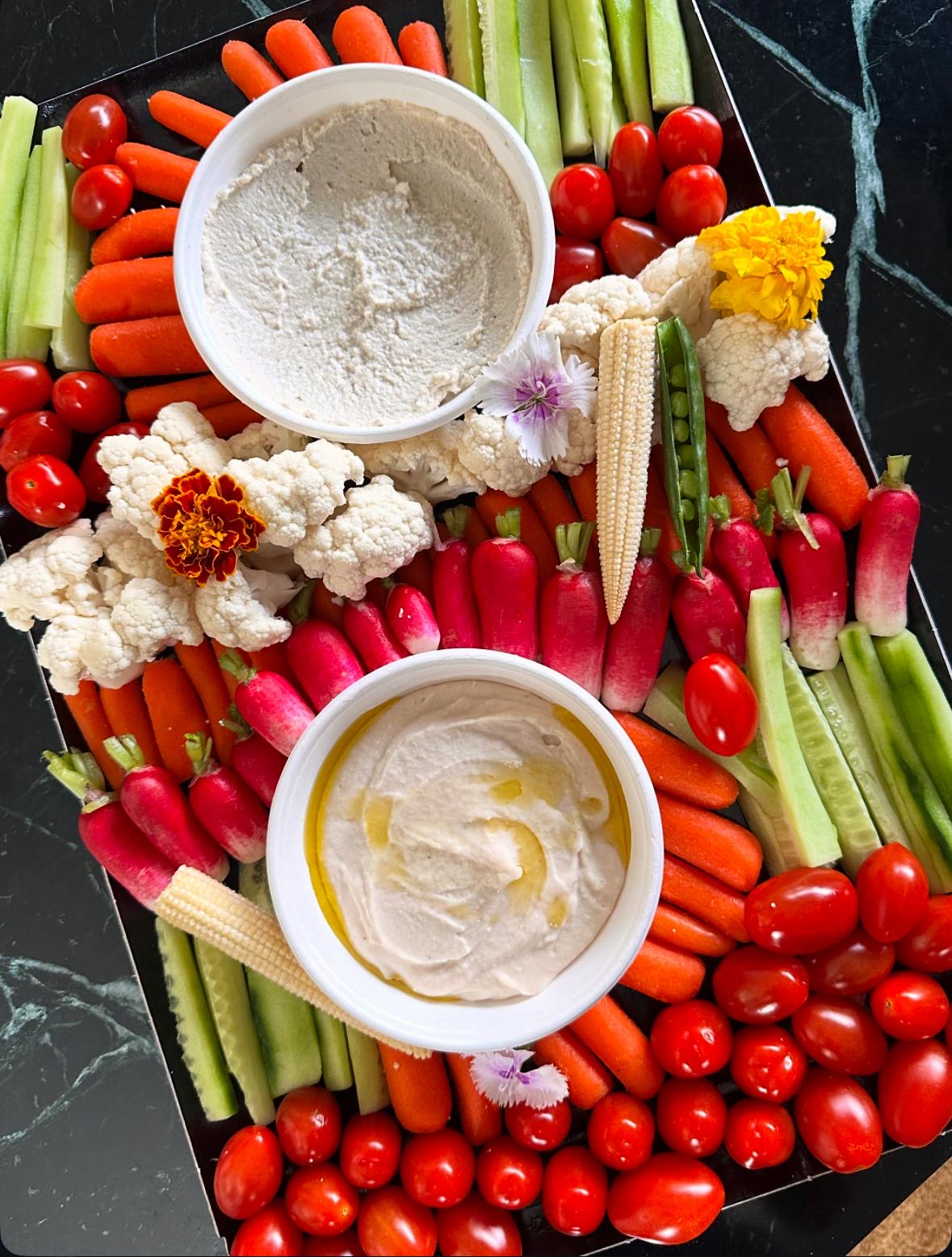 plateau de dips de légumes 8 personnes
